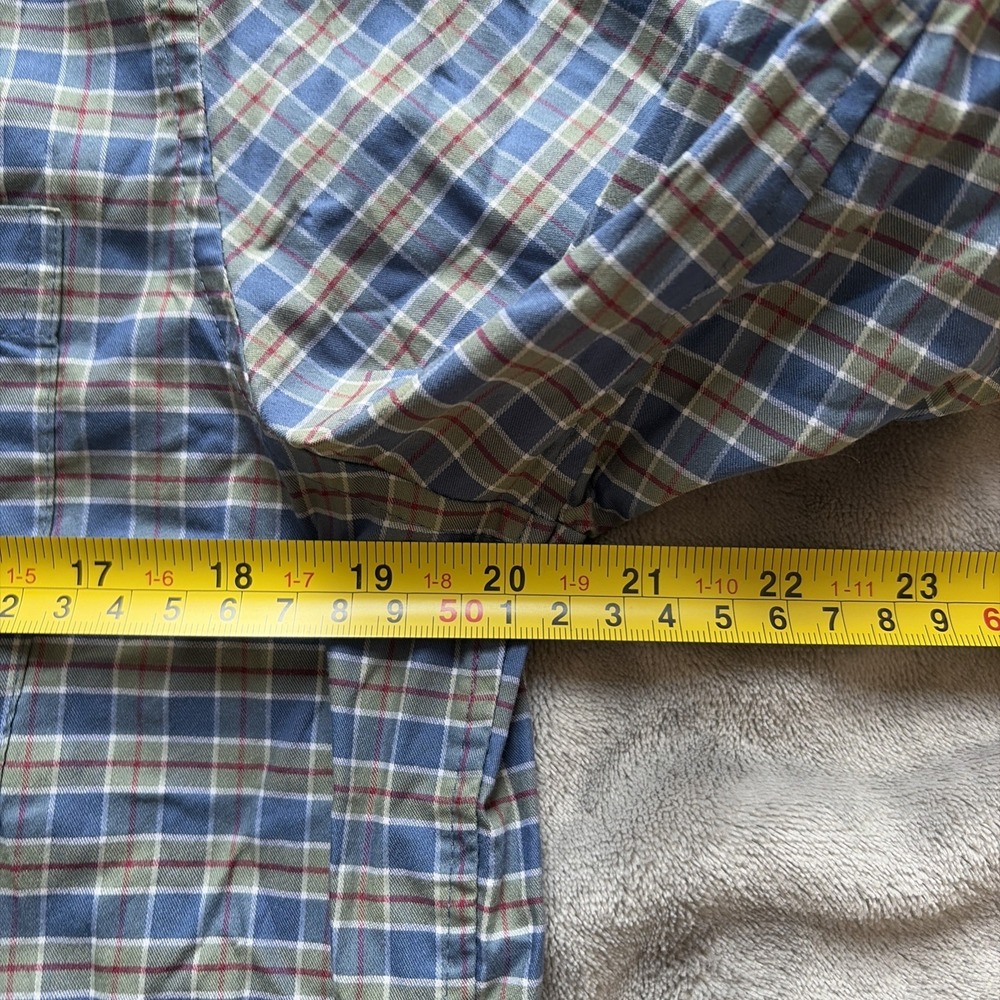 Vineyard Vines Shirt Mens Medium Blue Green Gingham On-The-Go Performance brrr - Picture 3 of 4